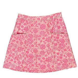 Vintage Lilly Pulitzer Skirt Womens Size 10 Pink Floral Summer Beach Feminine